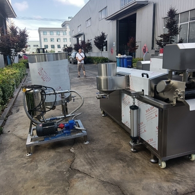 Macchina di frittura automatica a gas in acciaio inossidabile grande per pasta carne di pollo Cipolla Patata
