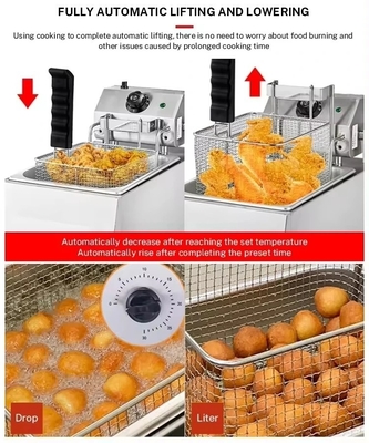 Macchina per la produzione alimentare su larga scala 405X241X204mm Fritura di grado industriale per uso commerciale