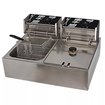 Capacità elettrica Macchina per friggere a doppio cesto Pacchetto professionale 20 kg Peso lordo