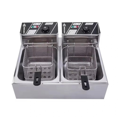Capacità elettrica Macchina per friggere a doppio cesto Pacchetto professionale 20 kg Peso lordo