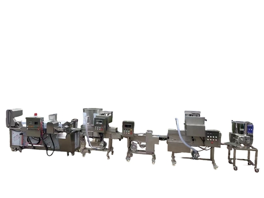 Linea di lavorazione automatica di fish finger burger patty con tensione 380V e tritacarne