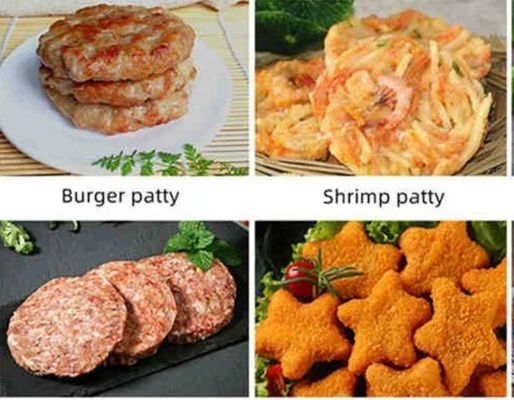 380V di tensione termico di elaborazione hamburger e patate patty macchina per l'uscita
