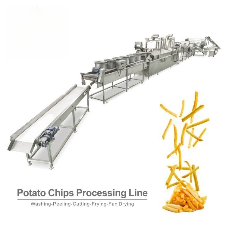 200 kg e 300 kg di capacità, linea di frittura automatica di patate per la produzione su scala industriale