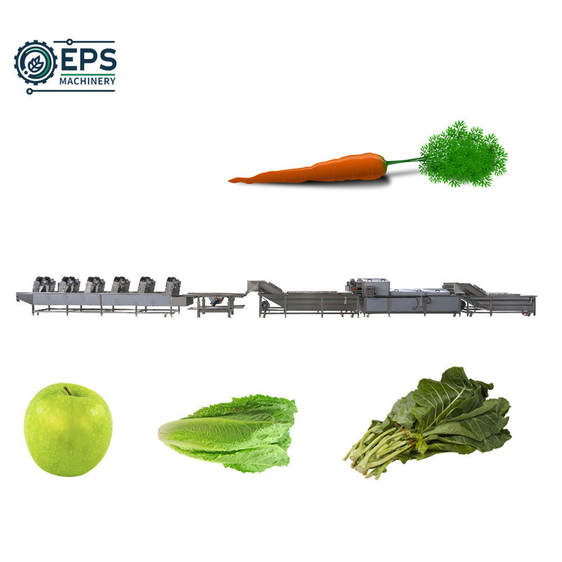Personalizza la linea di pulizia e asciugatura completamente automatica di frutta e verdura Voltaggio 110V-380V